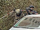 Policist zasahuj v Chotutick ulici v praskch Maleicch, kde je ve 3.pate...
