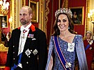 Princ William a princezna Kate na hrad� Windsor na banketu u p�íle�itosti...