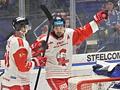 Luká Nahodil z Olomouce se raduje z gólu.