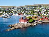 Pohled na hlavní msto Faerských ostrov Tórshavn (1. ervence 2025)