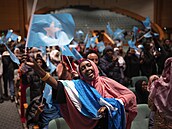 Takto vítali somálského prezidenta pi návtv Minneapolisu.