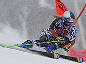 Novozélandská lyaka Alice Robinsonová na trati obího slalomu v Mont...