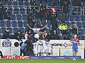 Vlastimil Daníek se raduje z gólu, kterým peetil výhru Slovácka nad Plzní v...