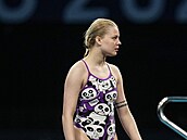 Ukrajinská skokanka do vody Sofija Lyskunová.