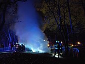 Hasii likvidovali na Tyrov nábeí v Pardubicích poár v podzemním...