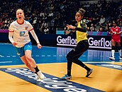 Veronika Malá se raduje v utkání proti Kub.
