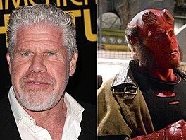 Herec Ron Perlamn v masce jako Hellboy ve stejnojmenném filmu.