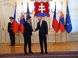 P�ijetí p�edsedy PSP �R Tomia Okamury prezidentem Slovenské republiky Peterem...