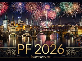 Ukázka zadání pro generátor obrázk� v AI Gemini: PF 2026, no�ní m�stská...
