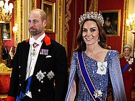 Princ William a princezna Kate na hrad� Windsor na banketu u p�íle�itosti...