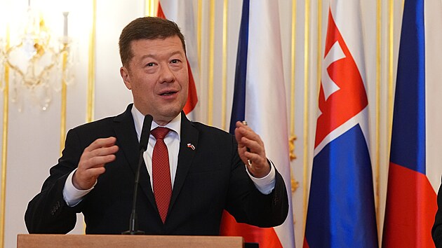 P�edseda Sn�movny Tomio Okamura (SPD) na n�v�t�v� Slovenska. (2. prosince 2025)