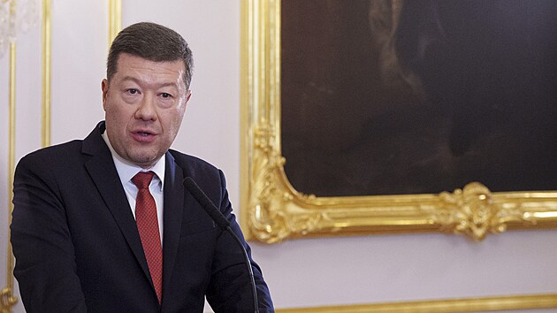 P�edstavitel� parlament� Slovenska, �eska a Rakouska se se�li v Bratislav� na spole�n�m jedn�n�. Na sn�mku Tomio Okamura (SPD). (3. prosince 2025)