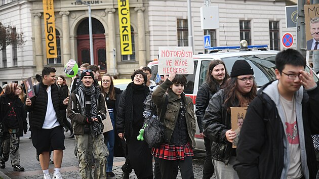 Protest student� v �st� nad Labem (9. prosince 2025)