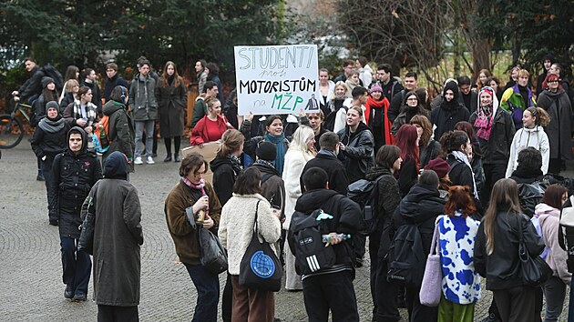 Protest student� v �st� nad Labem (9. prosince 2025)
