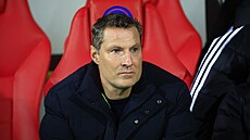 Sparanský kou Brian Priske sleduje zápas na hiti Artisu Brno.