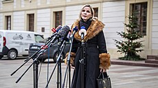 Zuzana Mrázová,d�íve Schwarz Ba�tipánová (ANO) odpovídá noviná��m na dotazy po...