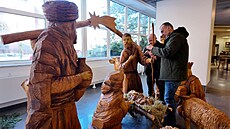 Do Fakultní nemocnice Ostrava p�iputoval i letos betlém v �ivotní velikosti,...