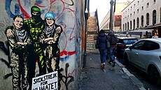 Nást�nná malba v �ím� od kontroverzního italského um�lce AleXsandra Palomba.