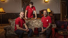 Nové dresy �eské fotbalové reprezentace, ve kterých se p�edstaví v b�eznové...