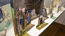 Svatá rodina vytvo�ená technikou akvarelu na tvrdém papí�e zdobí muzejní...