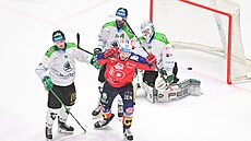 Pardubická radost po gólu Mladé Boleslavi.