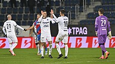 Fotbalisté Slovácka slaví domácí vítzství nad Plzní.