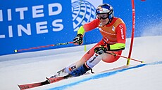 Marco Odermatt na trati ob�ího slalomu v Beaver Creeku