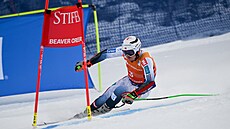 Henrik Kristoffersen na trati ob�ího slalomu v Beaver Creeku
