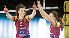 Radost libereckých volejbalistek. Na snímku Simona Jelínková