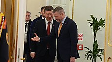 P�ijetí p�edsedy PSP �R Tomia Okamury prezidentem Slovenské republiky Peterem...