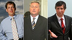Zleva Stanislav Gross, Mirek Topolánek a Jan Fischer