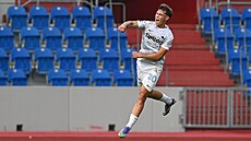Ermin Mahmi� z Liberce slaví sv�j gól v zápase proti Baníku.