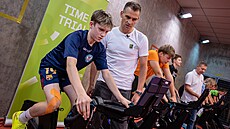 Zdenk tybar pi projektu Roadshow, se kterým v rámci Czech Cycling Academy...