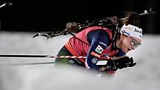 Lou Jeanmonnotová na trati vytrvalostního závodu v Östersundu.