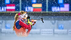 Markéta Davidová p�i nást�elu p�ed sprintem.