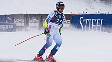 Aleksander Aamodt Kilde p�ijí�dí do cíle super G v Beaver Creeku.