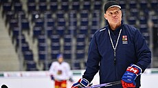 Radim Rulík na tréninku eské hokejové reprezentace v Liberci.