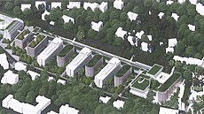 Plánovaná zástavba v areálu Masarykovy univerzity na ulici Vinaská v Brn.