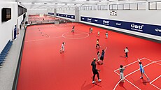 Nová multifunk�ní atletická hala, která má vyr�st v Ústí nad Labem.