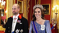 Princ William a princezna Kate na hrad� Windsor na banketu u p�íle�itosti...