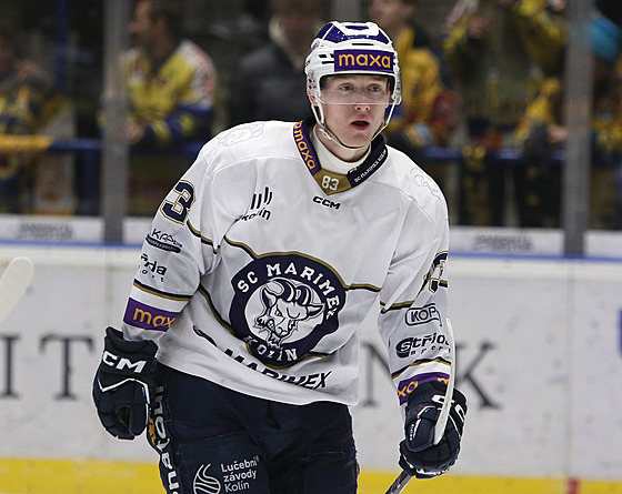 Kolínský Petr Moravec se raduje z jediné branky v utkání proti Zlínu.