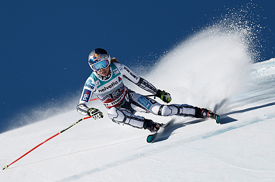 Ester Ledecká b�hem super-G ve Svatém Mo�ici