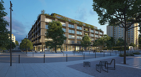 Vizualizace budoucí podoby nového sídla �SOB Poji��ovny (10. prosince 2025)