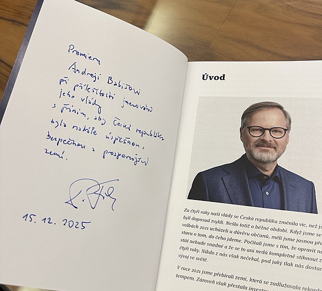 „Hodně štěstí. Ať se daří,“ přál Fiala Babišovi. Napsal mu také osobní vzkaz