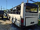 Vybrakovan� autobusy na n�dra�� v �st� nad Orlic�.
