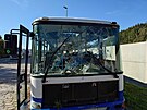 Vybrakovan� autobusy na n�dra�� v �st� nad Orlic�.