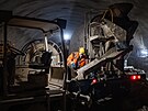 Ra�ba tunelu metra D stanice Pankr�c (11. prosince 2025)