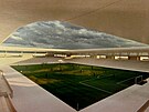 Vizualizace budouc podoby mstskho fotbalovho stadionu na Srbsk v Brn.