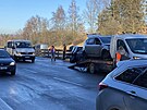 P�i hromadn� nehod� na 100. kilometru D1 se srazilo celkem jeden�ct aut. Sr�ka...