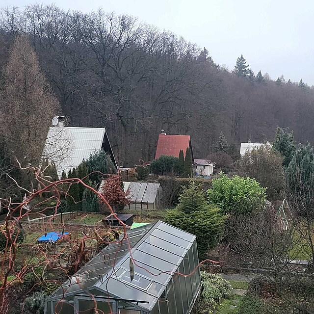 Chatov� osada ve �lutav�, kde policie na�la poh�e�ovan�ho chlapce ze sousedn�ch Halenkovic. (15. prosince 2025)